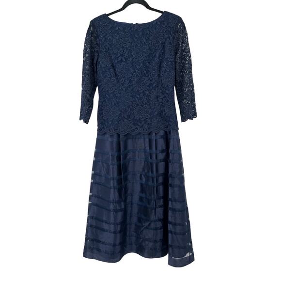 Alex Evenings Dress Mixed Media Fit flare blue size 6 - Picture 2 of 9